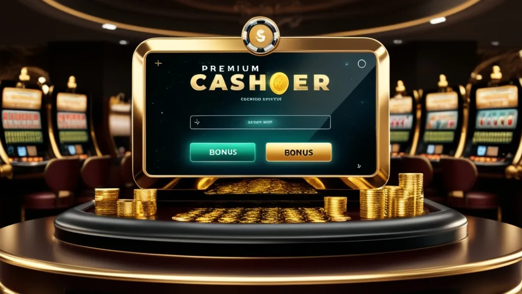 Bonuscode-Eingabe an einem leuchtenden Casino-Terminal