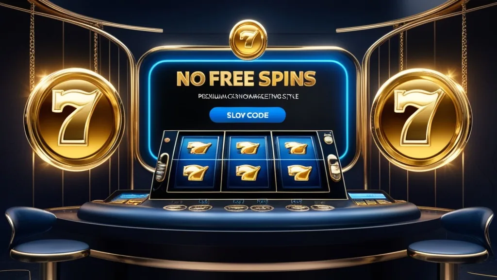 Freispiele und No-Deposit-Code vor einer leuchtenden Slotmaschine